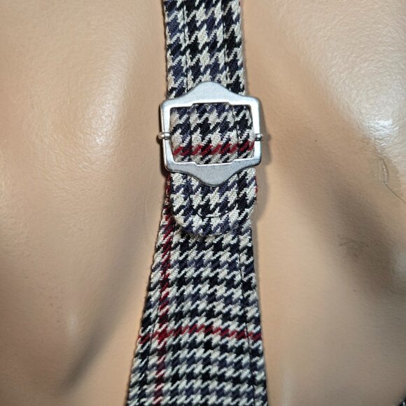 Y2K Vest Waistcoat Fitted Houndstooth Size XS Academia Office Siren Beige Black - Picture 10 of 12